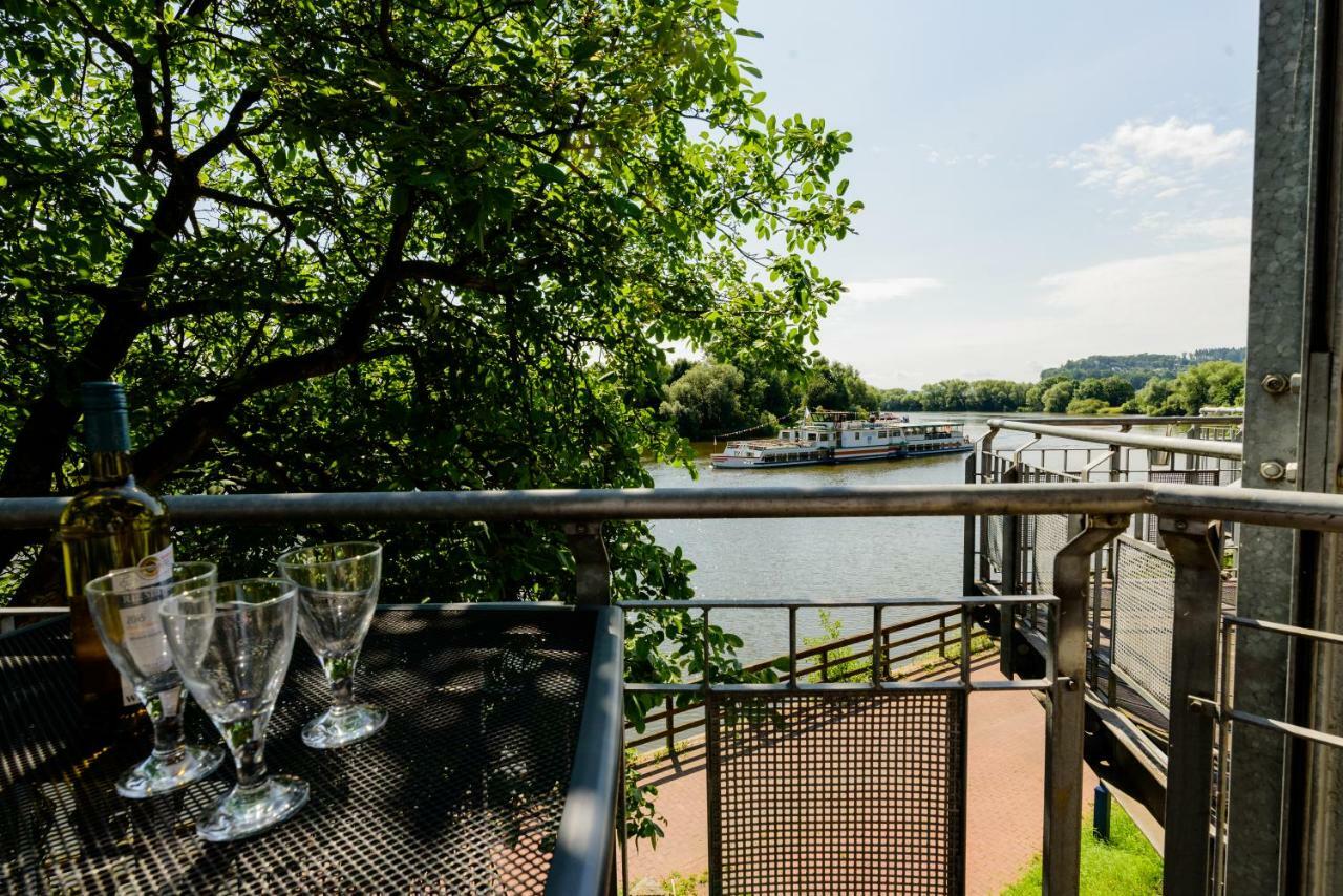 Weserwohnung - Bootshaus Urlaub Am Wasser Hamelín Exterior foto